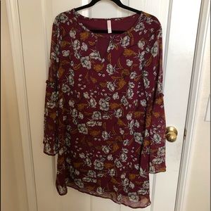 Burgandy Floral dress size Large
